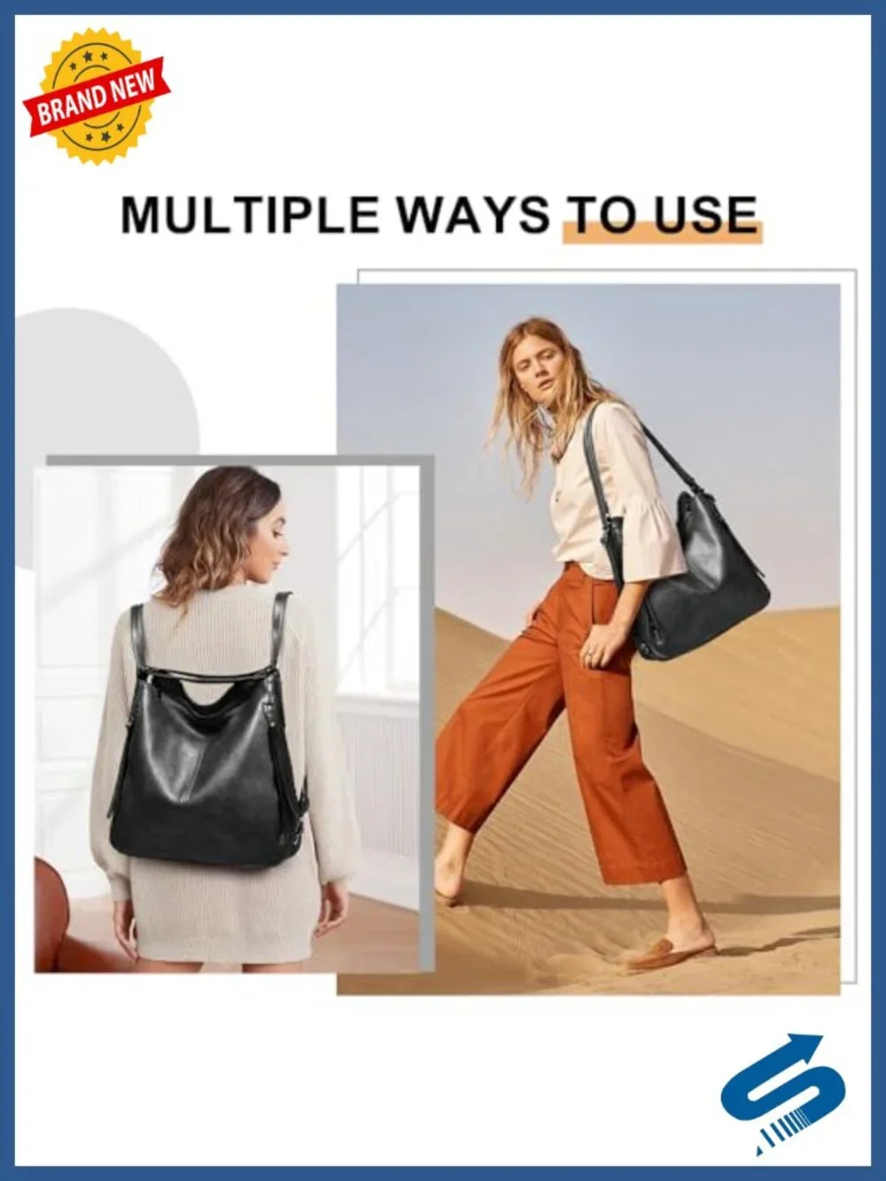 PU Leather Purses 3PCS Hobo Crossbody Bags Set for Women 3 in 1 Convertible